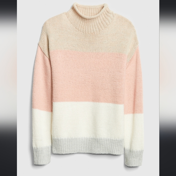 Gap Stripe Mockneck Pullover Sweater in Wool-Blend | Size XS/S - Picture 3 of 12